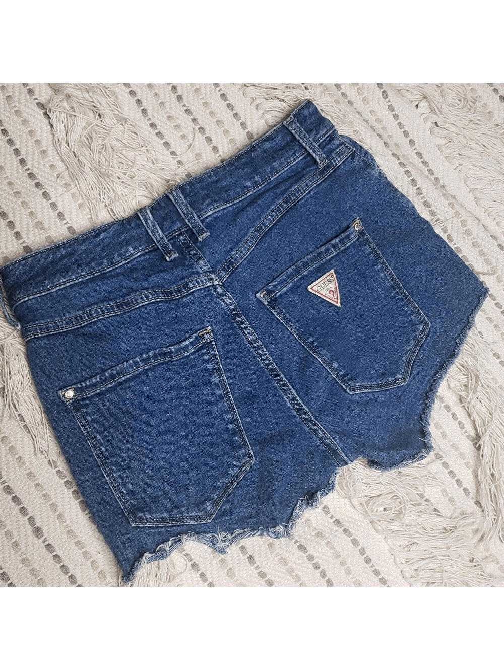 VTG GUESS Crop Denim Blue Jean Stretch Shorts - 26